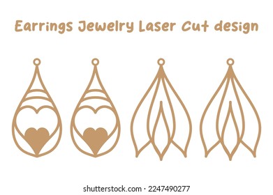 Valentine’s Earrings Jewelry Laser Cut design