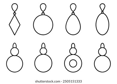 Earrings line art modern image celebrating the charm of jewelry