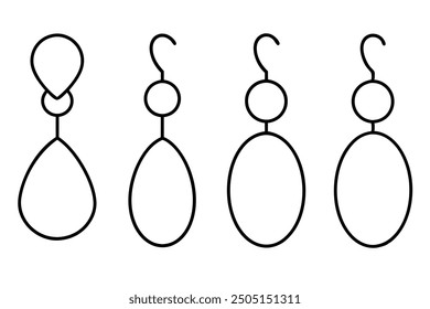 Earrings line art refined illustration emphasizing delicate and elegant design