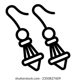 Earrings line icon, Mother day concept, jewelry sign on white background, earrings pair icon in outline style mobile concept web design. Vector graphics.
