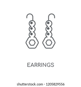 Earrings linear icon. Earrings concept stroke symbol design. Thin graphic elements vector illustration, outline pattern on a white background, eps 10.