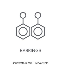 Earrings linear icon. Modern outline Earrings logo concept on white background from Luxury collection. Suitable for use on web apps, mobile apps and print media.