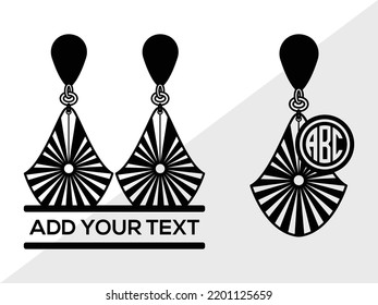 Earrings Monogram SVG Printable Vector Illustration svg