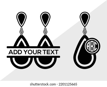 Earrings Monogram SVG Printable Vector Illustration svg
