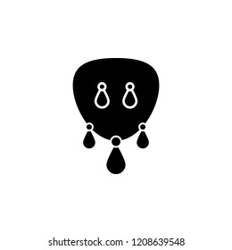 Earrings and necklaces icon. Element of clothes and accessories. Premium quality graphic design icon. Signs and symbols collection icon for websites, web design, mobile app on white background