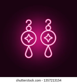 earrings neon icon. Elements of jewelry set. Simple icon for websites, web design, mobile app, info graphics