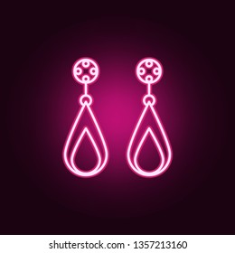 earrings neon icon. Elements of jewelry set. Simple icon for websites, web design, mobile app, info graphics