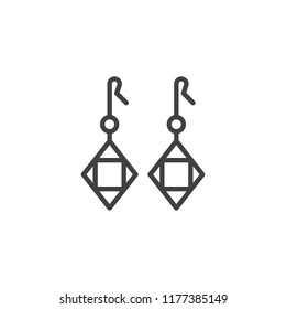 Earrings outline icon. linear style sign for mobile concept and web design. Jewelry simple line vector icon. Symbol, logo illustration. Pixel perfect vector graphics