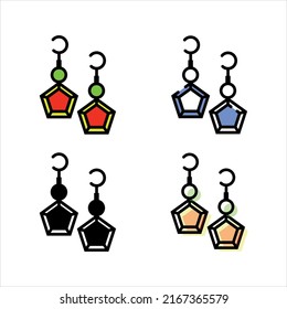earrings set vector type icon