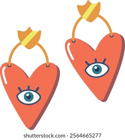 Earrings in shape of heart