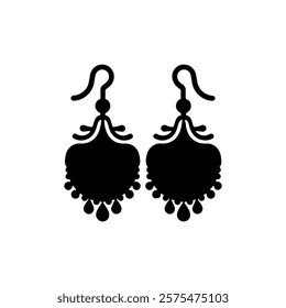 Earrings silhouette icon vector design.