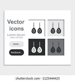 Earrings simple flat placed on web page template vector icon.
