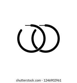 Earrings simple icon.