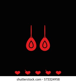 Earrings simple icon.