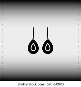 Earrings simple icon.