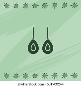 Earrings simple icon.