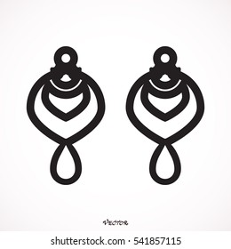 Earrings simple icon.  flat design