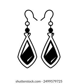 Earrings simple icon. luxury jewelry icon