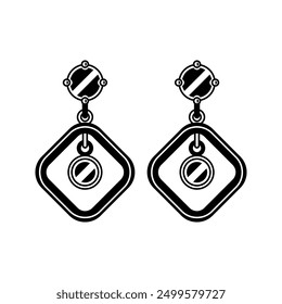 Earrings simple icon. luxury jewelry icon