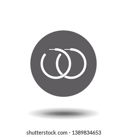 Earrings simple icon. vector symbol stock illustration web.
