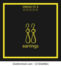 earrings  sketch vector icon