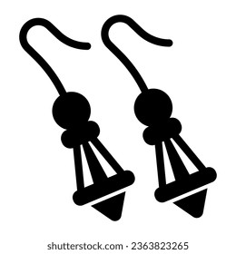 Earrings solid icon, Mother day concept, jewelry sign on white background, earrings pair icon in glyph style mobile concept web design. Vector graphics.