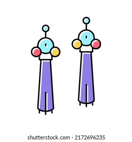 earrings tassels jewellery color icon vector. earrings tassels jewellery sign. isolated symbol illustration