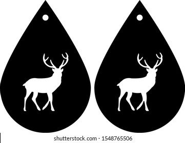 Earrings template cuting laser cad vector illustration