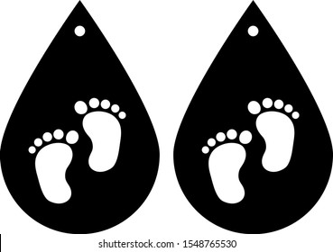 Earrings template cuting laser cad vector illustration