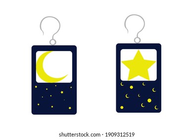 Earrings with the Theme of the Night Sky