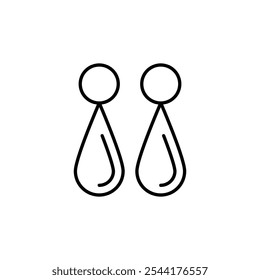 Earrings thin line vector icon.