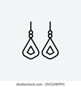 Earrings thin liner icon isolated.