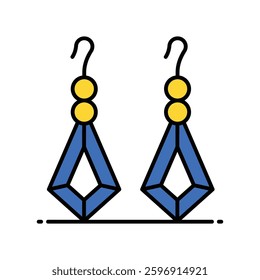 Earrings vector filled outline icon. EPS 10 file