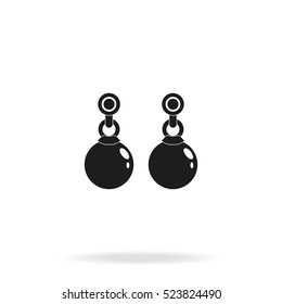 Earrings vector icon.