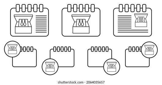 Earrings vector icon in calender set illustration for ui and ux, website or mobile application