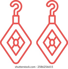 Earrings vector icon. Can be used for printing, mobile and web applications.