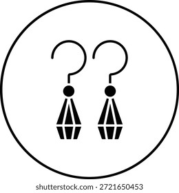 Ícone do vetor de brincos. Pode ser usado para impressão, aplicativos móveis e da Web.