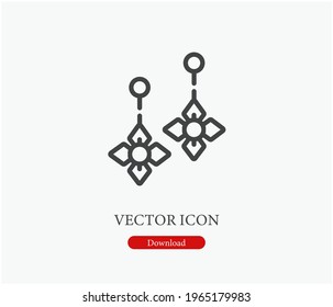 Earrings vector icon.  Editable stroke. Symbol in Line Art Style for Design, Presentation, Website or Apps Elements, Logo. Pixel vector graphics - Vector