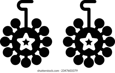 Earrings Vector Icon Glyph Style