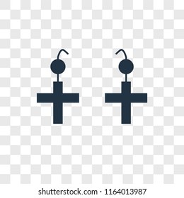 Earrings vector icon isolated on transparent background, Earrings logo concept