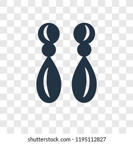 Earrings vector icon isolated on transparent background, Earrings transparency logo concept