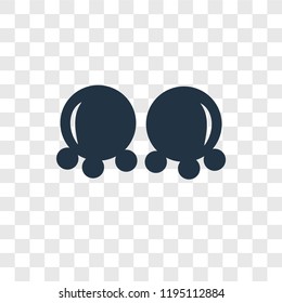Earrings vector icon isolated on transparent background, Earrings transparency logo concept