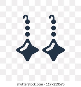 Earrings vector icon isolated on transparent background, Earrings transparency concept can be used web and mobile