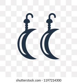 Earrings vector icon isolated on transparent background, Earrings transparency concept can be used web and mobile