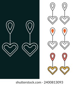 "Earrings vector illustration Icon Design"
