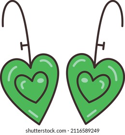 earrings Vector illustration on a transparent background.Premium quality symmbols.Vector line flat icon for concept and graphic design.
