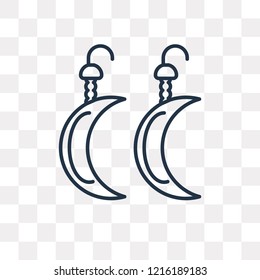 Earrings vector outline icon isolated on transparent background, high quality linear Earrings transparency concept can be used web and mobile