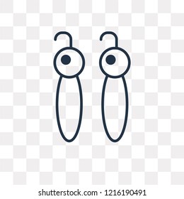 Earrings vector outline icon isolated on transparent background, high quality linear Earrings transparency concept can be used web and mobile