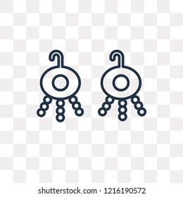 Earrings vector outline icon isolated on transparent background, high quality linear Earrings transparency concept can be used web and mobile