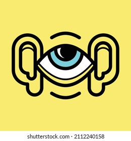 Ears band eye, hear and see illustration